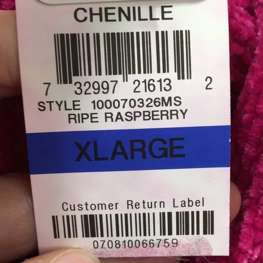 Maison Jules Women’s Chenille Ripe Raspberry Sweater Size XL NEW with Tags